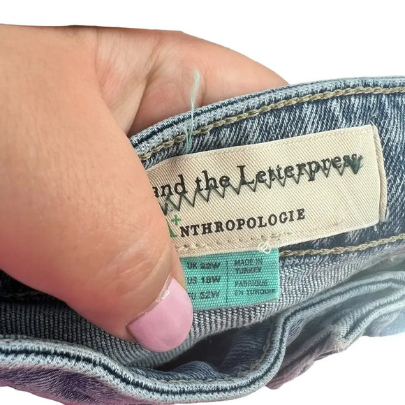 Anthropologie PilcroJeans High-Rise Slim Medium Wash Distressed Plus‎ Size 18W - Picture 12 of 16